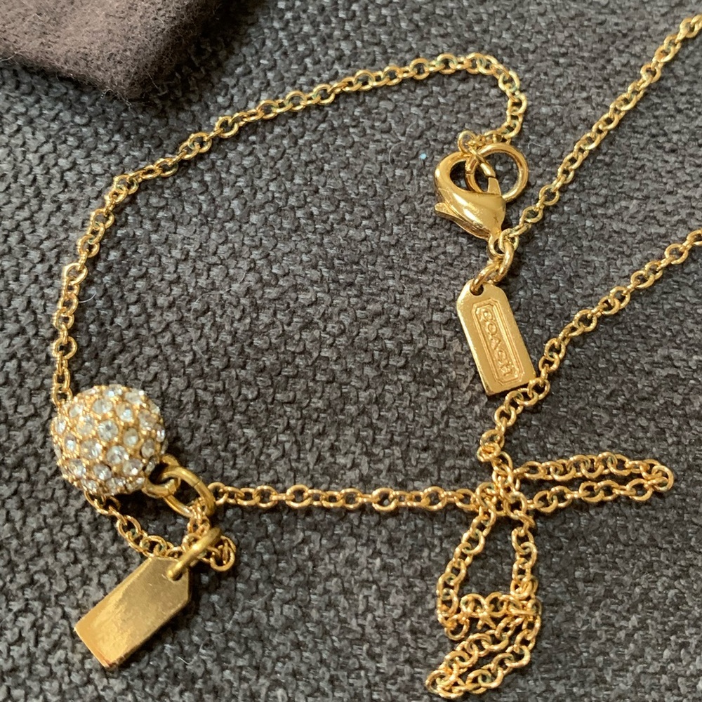 Coach pave ball necklace